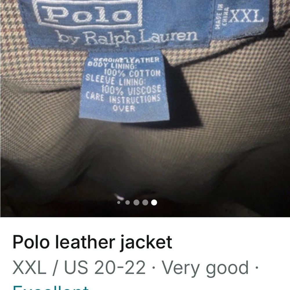 Ralph Lauren Black Leather Bomber Jacket - Picture 5 of 5